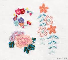 和風のお花模様の刺しゅうの図案 ぬくもり 刺しゅう ワンポイント 和風の小物 花 図案 アレンジ 簡単 手作り 作り方 ハンドメイド 手芸 nukumore 刺繍 図案 現代の刺繍 刺繍 図案 花