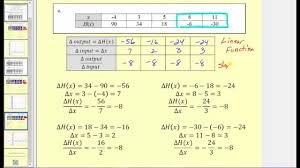 Calculate the values of and. Determine If A Table Of Values Represents A Linear Function Youtube
