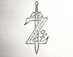 The Legend Of Zelda Breath Of The Wild Z Logo Drawing Done With Prismacolor Pencils Zelda Tattoo Zelda Drawing Legend Of Zelda Tattoos