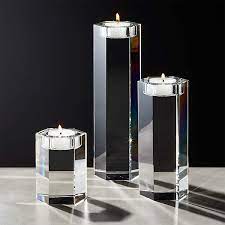N/acondition:useditem is used and is subject to small imperfections not visible in pictures and or discoloration.***condition. Hex Crystal Tea Light Candle Holders Set Of 3 Reviews Cb2 Canada