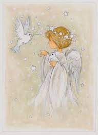 Find cross stitch motifs patterns now! Annabel Spenceley Representing Leading Artists Who Produce Children S And Decorative Work To Commission Or Lic Angel Illustration Angel Painting Angel Drawing
