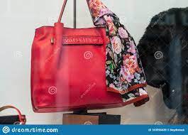 Κόκκινη δερμάτινη τσάντα Valentino σε πολυτελές κατάστημα μόδας Εκδοτική  Στοκ Εικόνα - εικόνα από showroom, accidence: 163590439