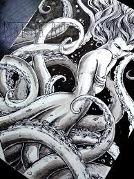 Black And White Mermaid Sleeve Tattoo Octopus Mermaid Black And White Ink Art Octopus Mermaid Mermaid Sleeve Tattoos Ink Art