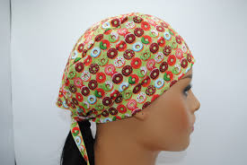 Surgical Scrub Cap, Winter Christmas Holiday, for Nurses, Cute Fun  Christmas Donuts, Tie Back, Medium and Large