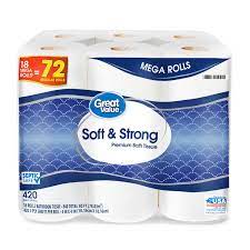 Charmin has both strength and softness for all your toilet paper needs. Great Value Soft Strong Premium Toilet Paper 18 Mega Rolls Walmart Com Walmart Com