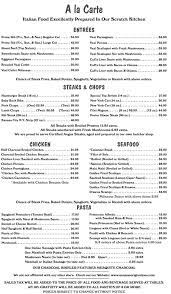 Original Joe S A La Carte Menu Diner Menu Restaurant Menu Template Menu Restaurant