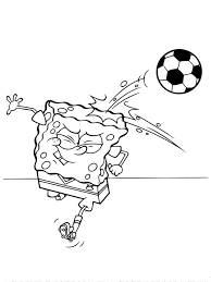Top 10 soccer ball coloring pages for kids: Spongebob Playing Soccer Coloring Page 1001coloring Com