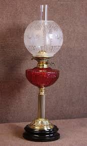Antique victorian reeded column brass oil lamp having a pretty tulip shaped white and pink etched glass. Antiques Atlas Antique Victorian Cranberry Glass Oil Lamp