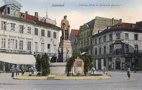 ansichtskarte des ludwigsplatz mit dem bismarckdenkmal in darmstadt darmstadt denkmal bismarck