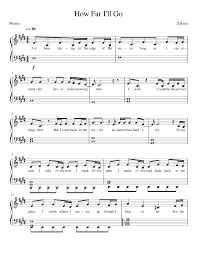 You can reach the notes of this song for piano with do re mi and a b c version. How Far I Ll Go Moana Sheet Music For Piano Solo Musescore Com