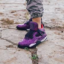 Jordan 4 x travis scott cactus jack. Dominic Ciambrone On Instagram Here S An On Foot Look Of Our Friends And Family Purple Ostrich Cactus Jack Aj4 Available For Limited Run This Saturday