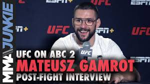 Mateusz gamrot is a polish wrestler, grappler and mixed martial artist whose fight name is gamer. Mateusz Gamrot Thanks Edson Barboza Att For Ko Win Ufc On Abc 2 Youtube