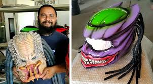 Predator Meets Samurai The Joker At Ratchaburi Helmet Shop Predator motorcycle helmet units come in all manner of designs, shapes and sizes. predator meets samurai the joker at