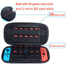 Skoloo Switch Carrying Case For Nintendo Switch Large Capacity Fits Ac Adapter With 29 Games Cartridges Slots Ha Travel Case Carrying Case Console Accessories