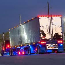 Blue Light Show Peterbilt Big Trucks Trucks