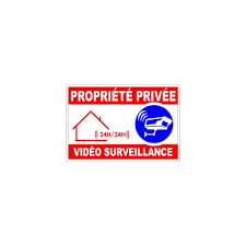 Panneau signalétique de dissuasion propriété sous vidéo surveillance permet de complété votre système de protection, utilisation pour les campings,mairie,commerce etc. Panneau Propriete Privee Video Surveillance