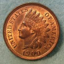 1900 Indian Head Penny Bu With Original Mint Luster 3493 Coins Us Coins Indian Head