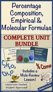 Percent Composition Empirical Molecular Formulas Mega Unit Bundle Chemistry Lessons Teaching Chemistry Middle School Chemistry