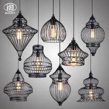 Online Shop Vintage Nordic Iron Cage Pendant Lights Led E27 Edison Bulb Pendant Ls Loft Cafe Bar Pendant Lamps Bedroom Iron Cage Pendant Light Bedroom Pendant