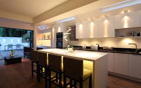 Amazing kitchen ideas with soft blue led lighting and white. How To Design Kitchen Lighting