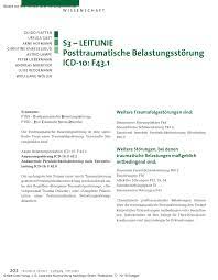 Pdf S3 Leitlinie Posttraumatische Belastungsstorung Icd 10 F43 1