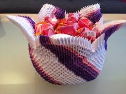 3d Origami Korb Wir Basteln Aus Papier Zusammen Mit Fererro Fur Fererro Habe Ich Diesen Korb Gebastelt Es Ist Nicht So 3d Origami Korb 3d Origami Origami