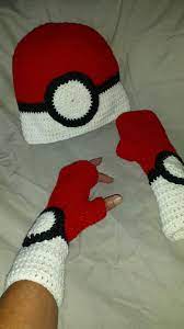 Pokemon Hat And Fingerless Gloves Made By Deloris Pokemon Hat Fingerless Fingerless Gloves