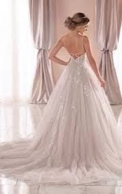 Spaghetti Strap V Neckline Ball Gown Wedding Dress With Beading And Embroidery