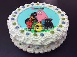 Torta Di Panna Con Cialda Dei Barbapapa Torte Di Compleanno Torte Ricette