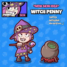 Her super deploys a cute but deadly gun turret!. Skin Idea Witch Penny Brawlstars