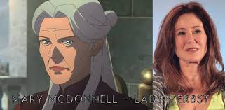 The cast of Nightmare of the Wolf! Theo James is Vesemir, Lara Pulver is  Tetra, Mary McDonnell is Lady Zerbst and Graham McTavish is Deglan :  r/netflixwitcher