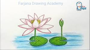 How To Draw Water Lily Step By Step Youtube Waterlily is grown only on water.