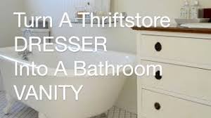 When installing a custom vanity, it is vital to measure the area you wish to use, so you know what size to look for and insure d. How To Turn A Thrift Store Dresser Into A Bathroom Vanity Anoregoncottage Com Youtube