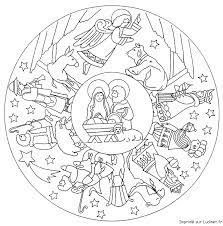mandala creche noel christmas coloring pages nativity coloriage vache