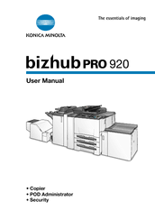Konica minolta ineo+452 driver download for window 8. Konica Minolta Bizhub Pro 920 User Manual Pdf Download Manualslib