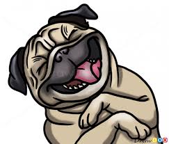 How To Draw Pug Laughing Dogs And Puppies Pugs Dog Drawing For Kids Pug Cartoon