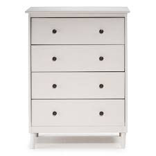 Classic Mid Century Modern 4-drawer White Solid Wood Dresser Solid Wood Dresser Wood Dresser Furniture