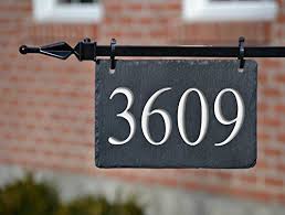 Get the best deal for mailbox numbers from the largest online selection at ebay.com. Amazon Com Hanging House Numbers Carved Slate Stone Address Plaque Marker Lampost Lamppost Mailbox Name Handmade