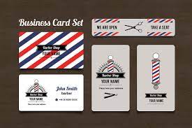 Black & yellow barber business card. Barber Shop Business Card Set Creative Illustrator Templates Creative Market
