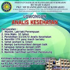 Sami surya indah plastik perusahaan manufaktur plastik yang berorientasi export yang berlokasi di kab. Lowongan Kerja Rs Pku Muhammadiyah Sukoharjo Januari 2021