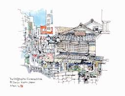 Croquis De Voyage Au Japon Par B6 Drawing Le Site Du Japon Voyage Japon Croquis Urbain Dessin D Observation