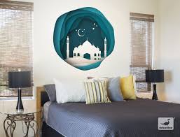 Eines der drei schlafzimmer ist der orientalische traum schlechthin, besonders das runde wasserbett mit drei meter durchmesser. Orient Wandtattoo Mit Tempel Nachtbild Fur Das Schlafzimmer I Love Wandtattoo