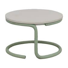 Plenty of surface area to display magazines, plants + more with even more room underneath if you need extra storage. 80 Off Urban Outfitters Urban Outfitters White Round Top With Green Base Side Table Tables