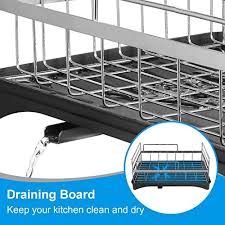Compare prices on popular products in kitchen storage. Alvorog 2 Tier Dish Drying Rack Stainless Steel Dish Rack With Removable Drainboard Swivel Spout Utensil Holder Large Capacity Dish Drainer Kitchen Organizer For Countertop Pricepulse