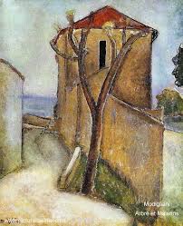 Modigliani Arbre Et Maisons Modigliani Peinture Peintre Figuratif