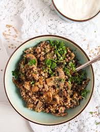 Roasted Buckwheat With Mushrooms Polish Kasha Recipe Russian Buckwheat Recipe Stuffed Mushrooms Buckwheat Recipes