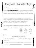Parent Letter For Storybook Character Day Book Character Day Letter To Parents Storybook Characters