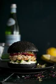 Black Squid Ink Salmon Burgers Salmon Burgers Food Burger