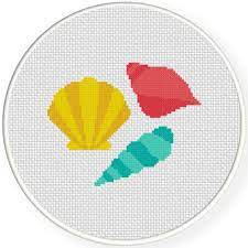 New england spring pdf pdf chart download $10.95: Pretty Seashells Cross Stitch Pattern Daily Cross Stitch