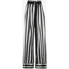 Black And Yellow Striped Palazzo Pants Ann Demeulemeester Striped Palazzo Pants 1 245 Liked On Polyvore Featuring Pants B Striped Wide Leg Trousers Striped Palazzo Pants High Waisted Tie Pants